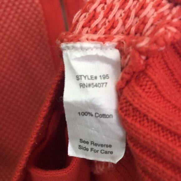 CAbi Cocoon Full-Zip Sweater Women's Medium Orange Geo Tight-Knit Dolman‎ Sleeve - Picture 3 of 9